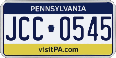 PA license plate JCC0545