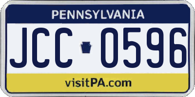 PA license plate JCC0596