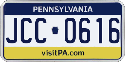 PA license plate JCC0616