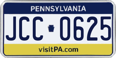 PA license plate JCC0625