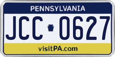PA license plate JCC0627