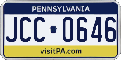 PA license plate JCC0646