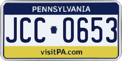 PA license plate JCC0653