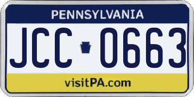 PA license plate JCC0663
