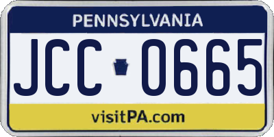 PA license plate JCC0665