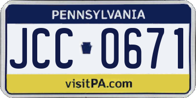 PA license plate JCC0671
