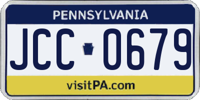 PA license plate JCC0679