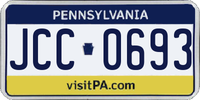 PA license plate JCC0693