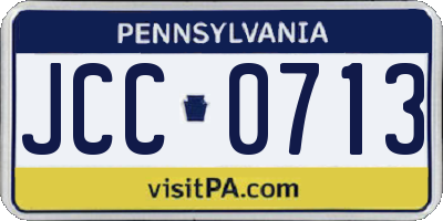 PA license plate JCC0713