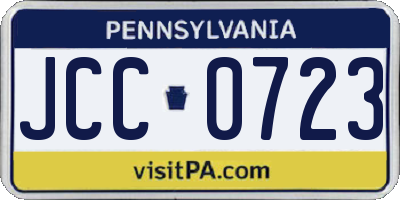 PA license plate JCC0723
