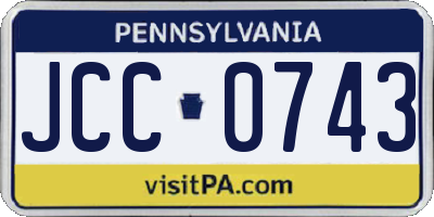PA license plate JCC0743