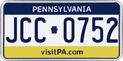 PA license plate JCC0752