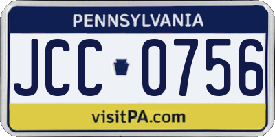 PA license plate JCC0756