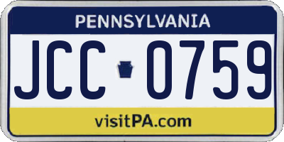 PA license plate JCC0759