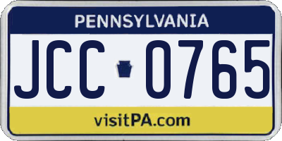 PA license plate JCC0765