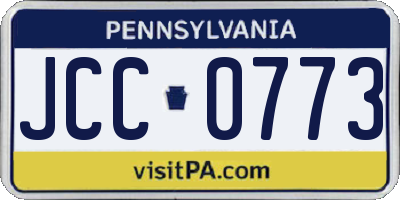 PA license plate JCC0773