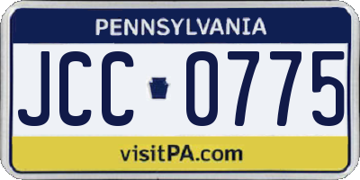 PA license plate JCC0775