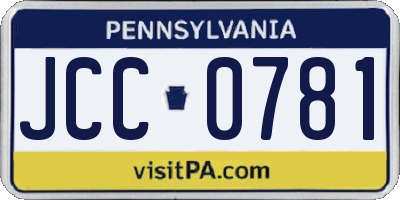 PA license plate JCC0781