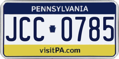 PA license plate JCC0785