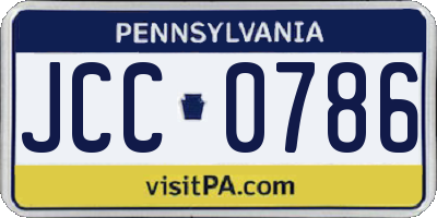 PA license plate JCC0786