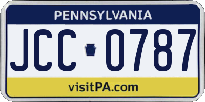 PA license plate JCC0787