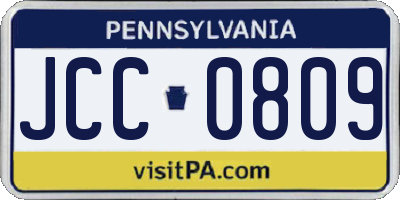PA license plate JCC0809