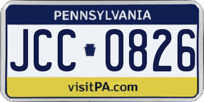 PA license plate JCC0826