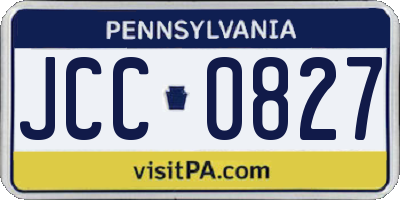 PA license plate JCC0827