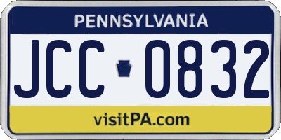 PA license plate JCC0832