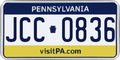PA license plate JCC0836