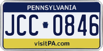 PA license plate JCC0846