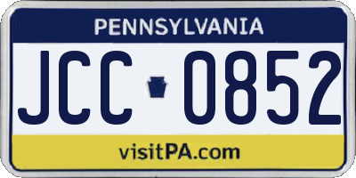 PA license plate JCC0852