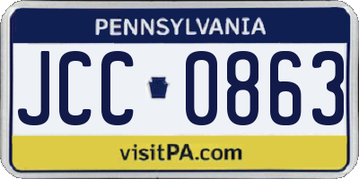 PA license plate JCC0863