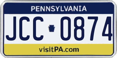 PA license plate JCC0874