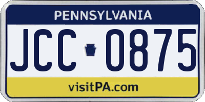 PA license plate JCC0875