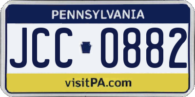 PA license plate JCC0882