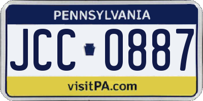 PA license plate JCC0887