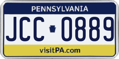 PA license plate JCC0889