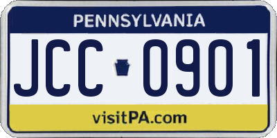 PA license plate JCC0901
