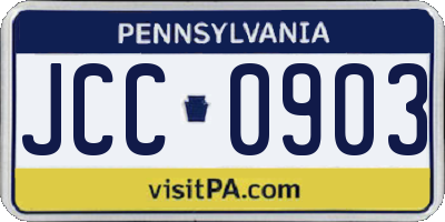 PA license plate JCC0903