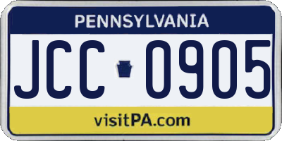 PA license plate JCC0905