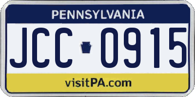 PA license plate JCC0915