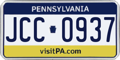 PA license plate JCC0937