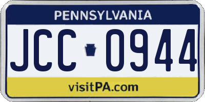 PA license plate JCC0944