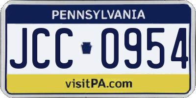 PA license plate JCC0954
