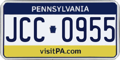 PA license plate JCC0955