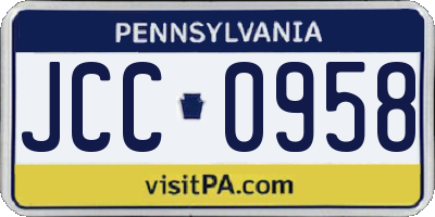 PA license plate JCC0958