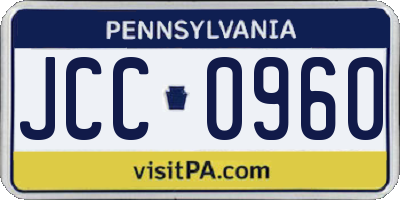 PA license plate JCC0960