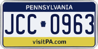 PA license plate JCC0963
