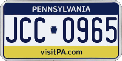 PA license plate JCC0965